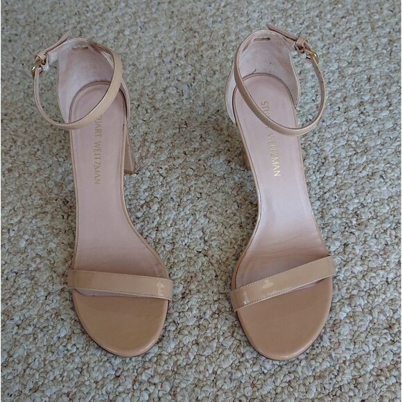Stuart Weitzman Nudist Block 75MM patent Leather Sandals size 39.5 M - Picture 4 of 12